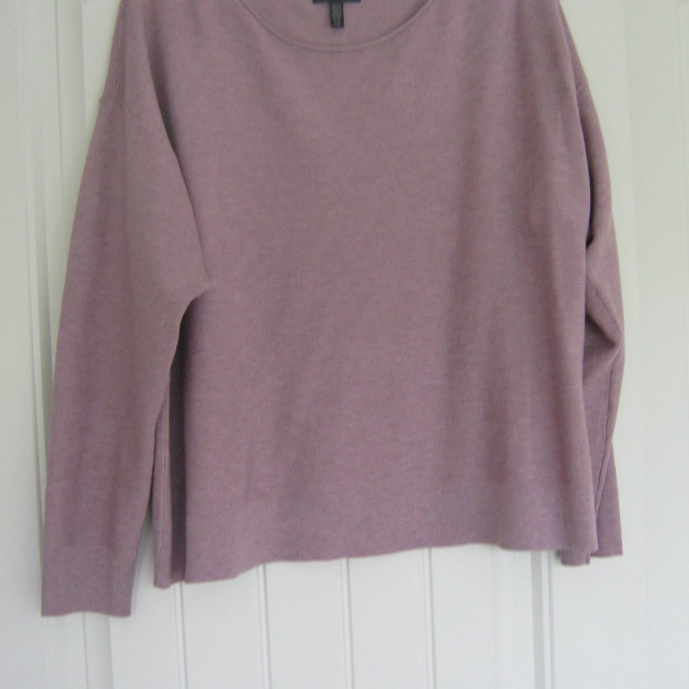 Eileen Fisher Lilac Sweater Size L Tencel Crop